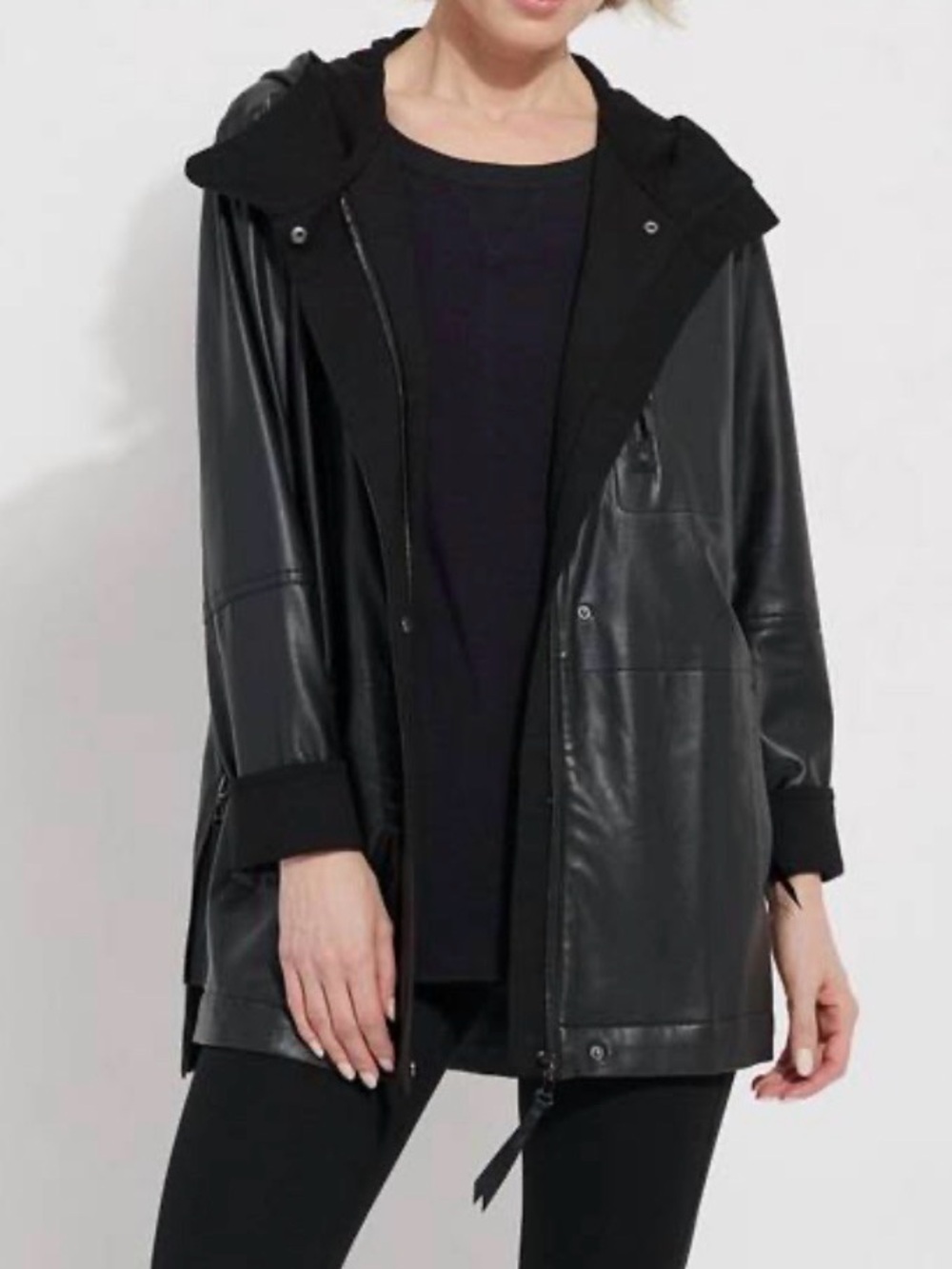 Lysse Vegan Leather Coat W/Hood